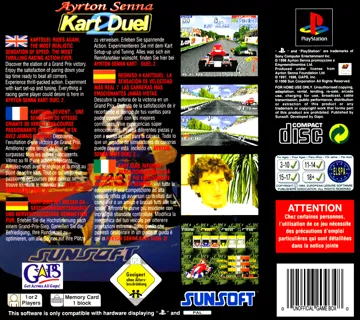 Ayrton Senna Kart Duel 2 (JP) box cover back